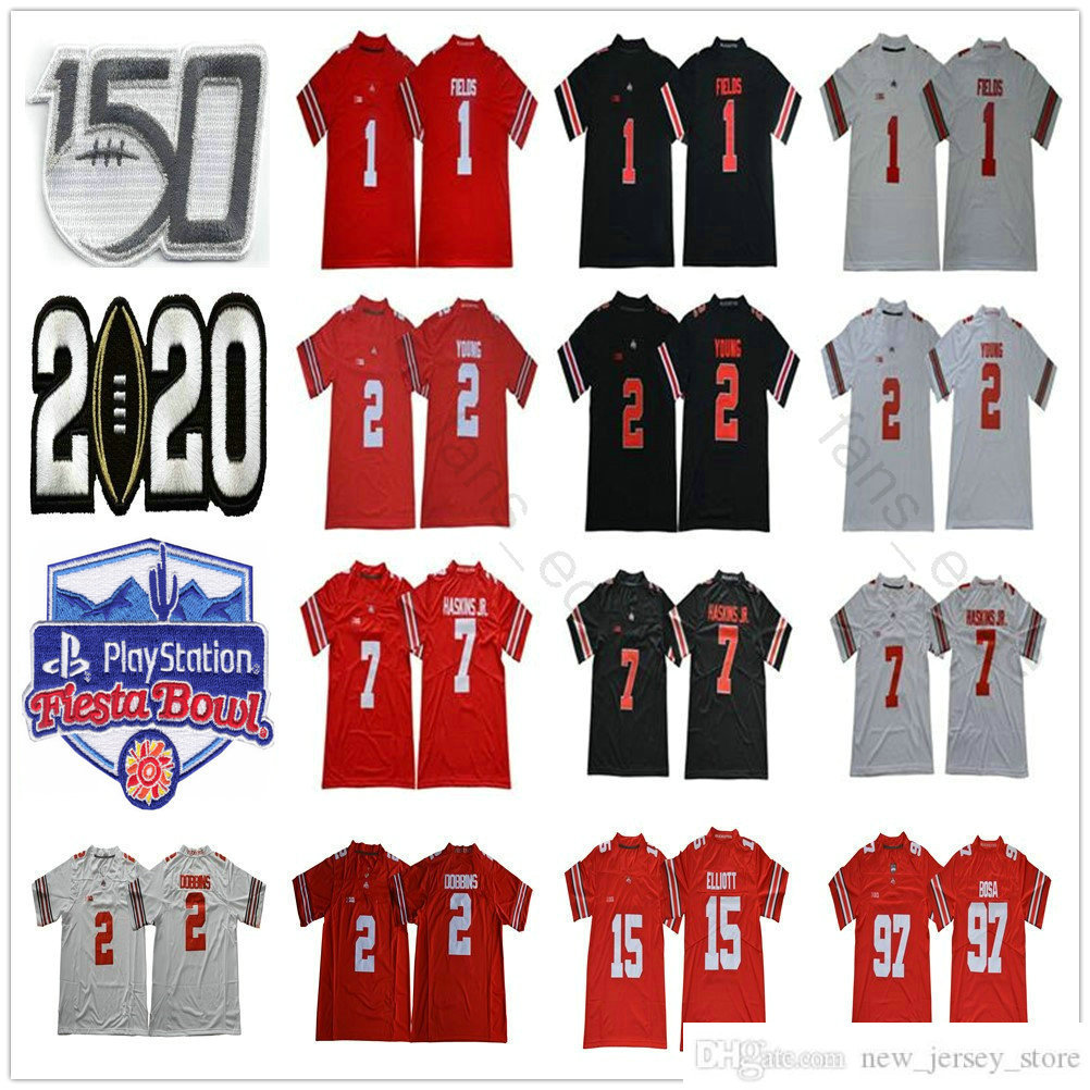 2020 NCAA Ohio State Buckeyes Justin Fields Jersey OSU Playoff #1 Chase Young 2 JK Dobbins Elliott Nick Bosa Master Teague 150TH Fiesta Bowl, As picture
2020 NCAA Ohio State Buckeyes Justin Fields Jersey OSU Playoff #1 Chase Young 2 JK Dobbins Elliott Nick Bosa Master Teague 150TH Fiesta Bowl, As picture