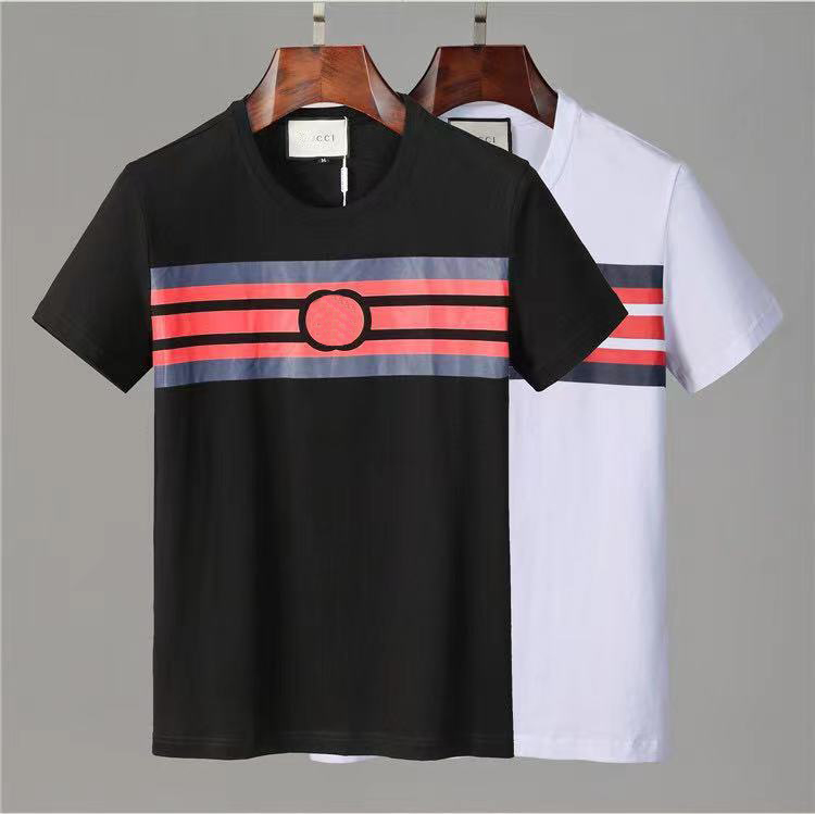 High quality fashion men's T-shirt Polo casual letters geometric pattern short-sleeved shirt two-color M-3XL