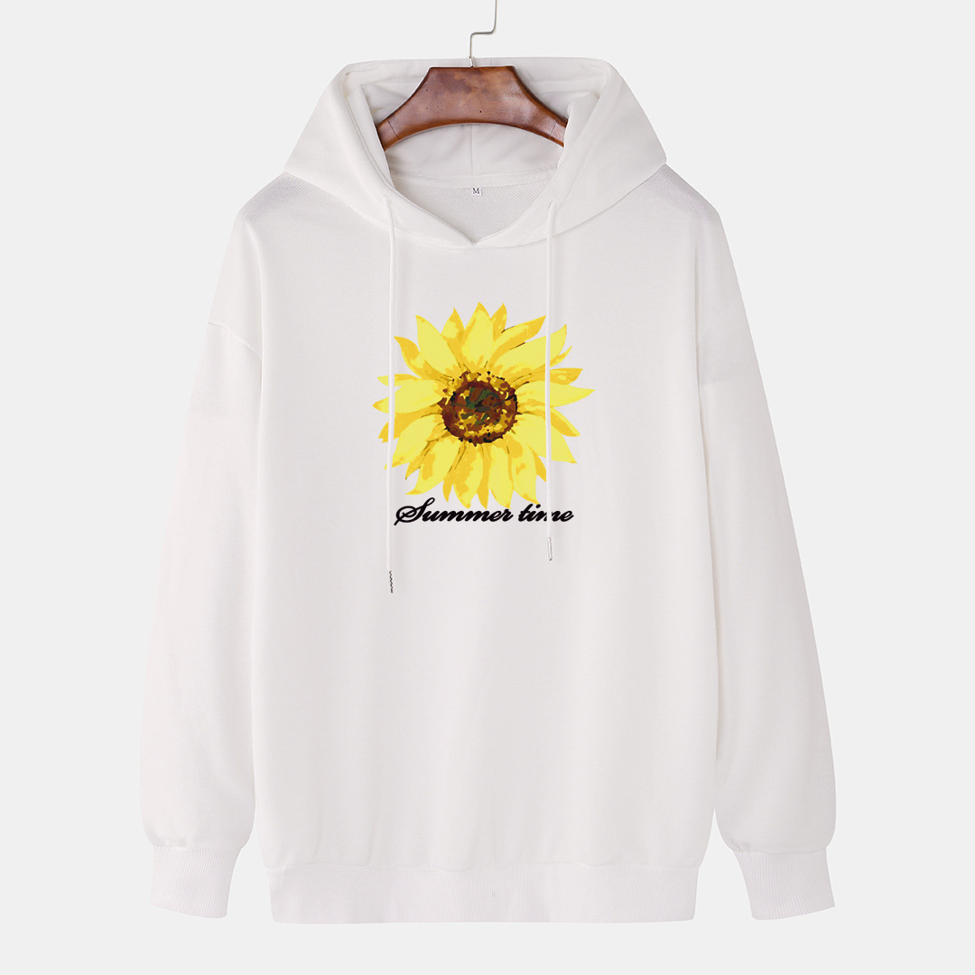 Men's Hoodie Cotton Sunflower Print Simple Pullover Long Sleeve Round Neck Hoodie Street Trend Loose Large Size Outer Couple Shirt Warm Coat, White
Men's Hoodie Cotton Sunflower Print Simple Pullover Long Sleeve Round Neck Hoodie Street Trend Loose Large Size Outer Couple Shirt Warm Coat, White