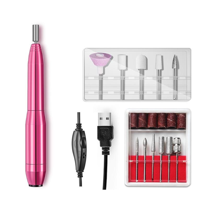 Nail Drill & Accessories Q1QD USB File Machine Portable Manicure Pedicure With Sanding Bands Professional Polishing Tools For Home Salon