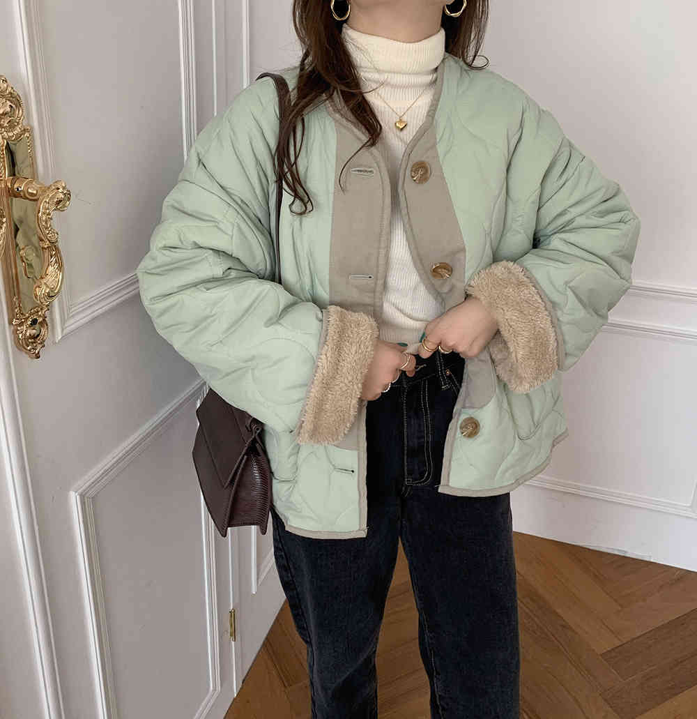 Female Coat Winter Jacket Thick Warm Women Parkas Vintage Solid Double Wear Faux Lambswool Liner Parka 210421