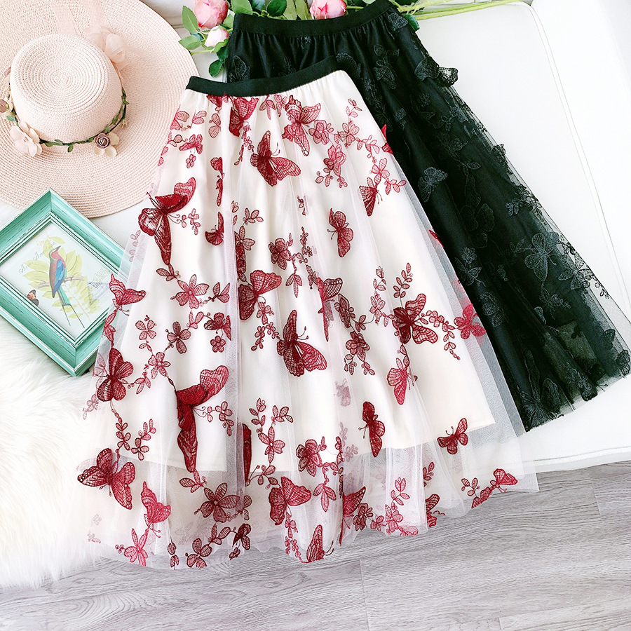 Butterfly Embroidered Women Skirts Long Mesh A-Line Tutu Skirt 2021 New Heavy Work Fairy Tulle Skirts for Women Faldas Saias, Apricot
Butterfly Embroidered Women Skirts Long Mesh A-Line Tutu Skirt 2021 New Heavy Work Fairy Tulle Skirts for Women Faldas Saias, Apricot