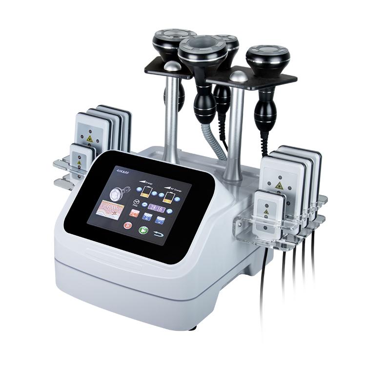 Portable Multifunctional 5 in 1 40KHZ Slimming with 8 lipolaser pads vacuum RF Cavitation lipolaser Cellulite Reduce Fat Lose Equipment