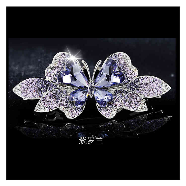 Hair Jewelry Accessories Small Crystal Pin Exquisite Spring Clip Korean Temperament Mother's Bow Grip