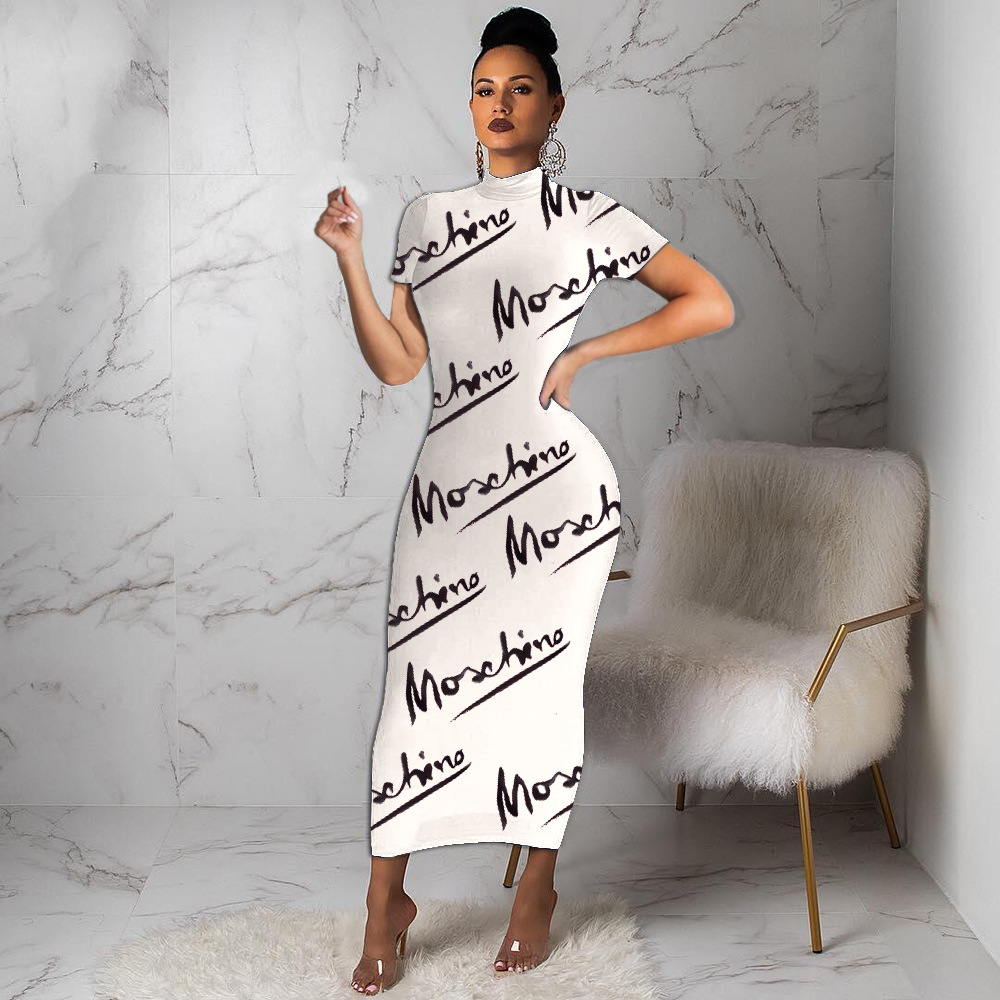 2021solid color fashion letter printting round neck short sleeve women maxi dress office lady casual clothes, Black;gray 
2021solid color fashion letter printting round neck short sleeve women maxi dress office lady casual clothes, Black;gray