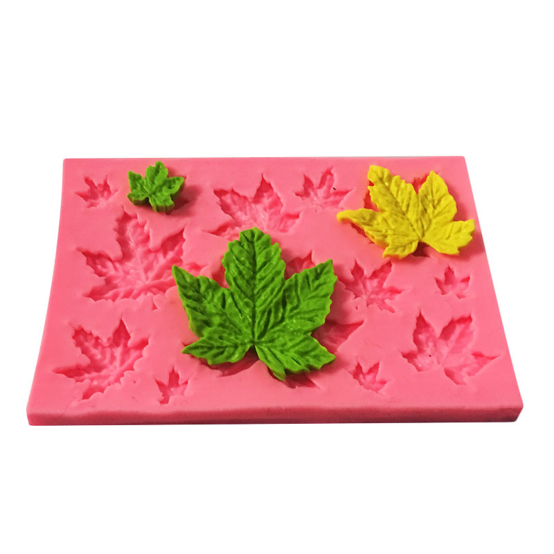 Maple Leaves Shape Cake Sugar Silicone Mold Baking Mould Tools Kitchen Chocolate Sugarcraft Good Quality Free shipping