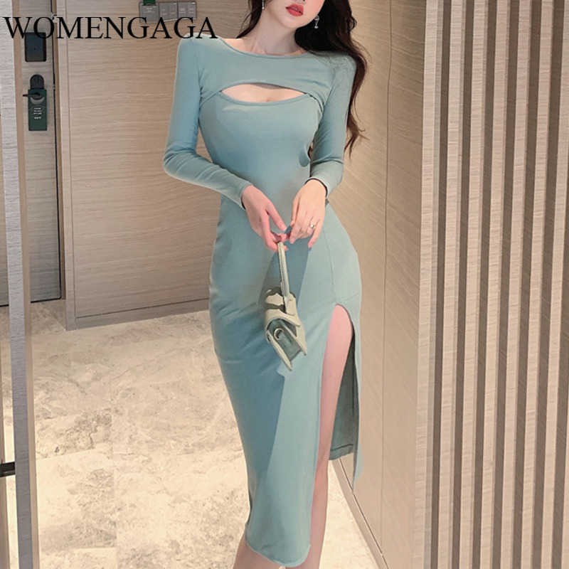 WOMENGAGA Autumn Sexy Night Show Goddess Hollowed Out Slit Slim Dres Body Dresses Robe 2PSN 210603, Green
WOMENGAGA Autumn Sexy Night Show Goddess Hollowed Out Slit Slim Dres Body Dresses Robe 2PSN 210603, Green