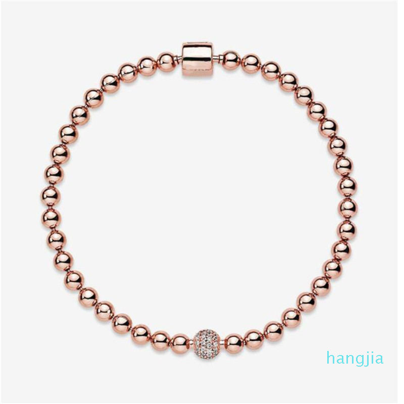 Beautiful Women's Beads Pave 18k Rose Bracelet Summer Jewelry for Pandora 925 Sterling Silver Hand Chain Beaded bracelets With Ori
Beautiful Women's Beads Pave 18k Rose Bracelet Summer Jewelry for Pandora 925 Sterling Silver Hand Chain Beaded bracelets With Ori