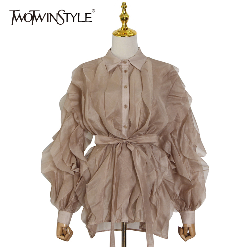Elegant Patchwork Shirt For Women Lapel Collar Long Sleeve Ruffles Single Breasted Blouses Female Summer Style 210524, Aspicture
Elegant Patchwork Shirt For Women Lapel Collar Long Sleeve Ruffles Single Breasted Blouses Female Summer Style 210524, Aspicture
