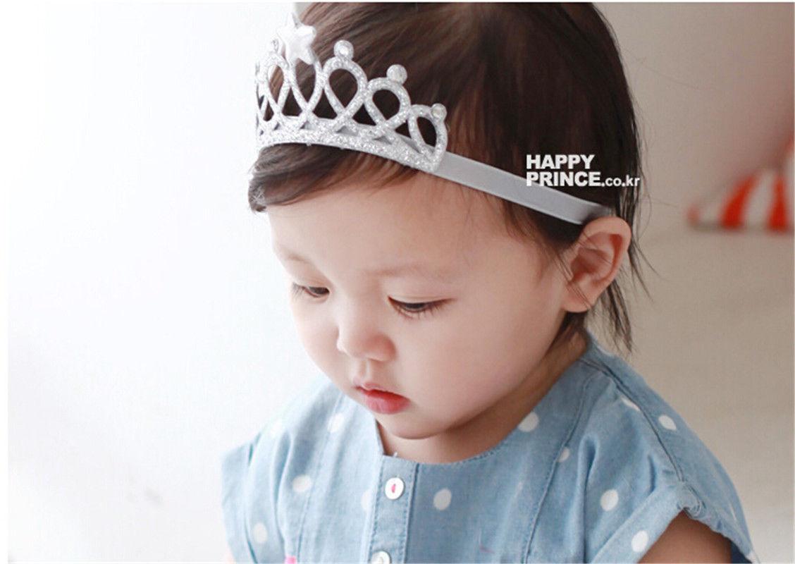 Girls crown headband Princess Tiaras Crown Gold Silver Headband Elastic Birthday Gift Photography Props Infant Baby