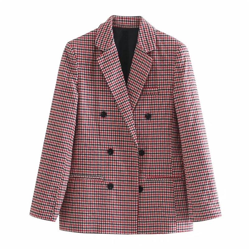 Women Elegant Fashion Red Pliad Double Breasted Blazer Vintage Female Pockets Notched Coat Lady Office Wear 210521
Women Elegant Fashion Red Pliad Double Breasted Blazer Vintage Female Pockets Notched Coat Lady Office Wear 210521