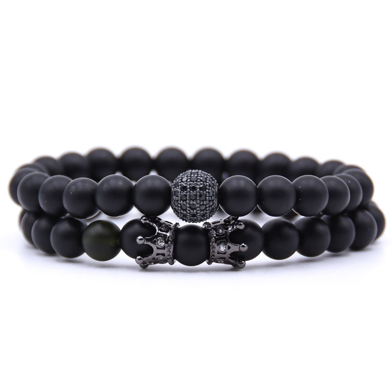 crown pulseras hombre mens jewellery CZ ball bracelet set for men pulseras de mujer jewelry stone beads bracelete armbanden, Black
crown pulseras hombre mens jewellery CZ ball bracelet set for men pulseras de mujer jewelry stone beads bracelete armbanden, Black