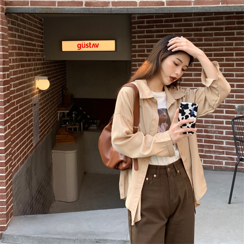 Korean Summer Loose Oversize Femme Chic All Match Solid Casual Tops Streetwear Fashion Gentle OL Shirts 210421