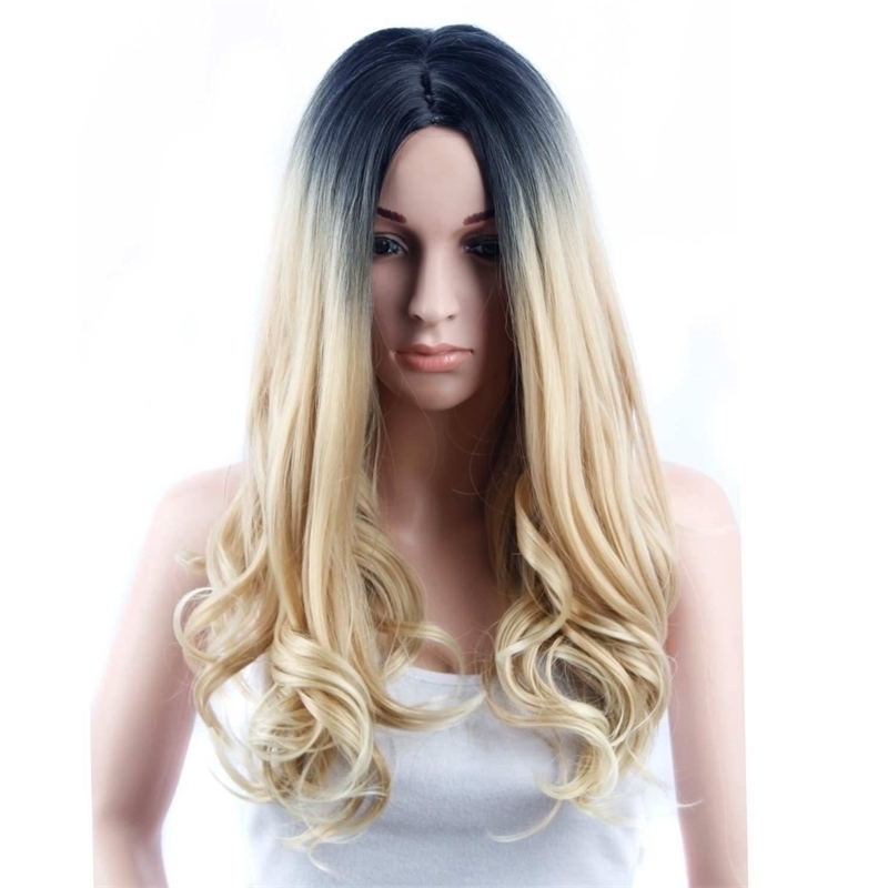 women's gradual change Wig long hair big wave wig middle split curly head cover, R4/27/613#
women's gradual change Wig long hair big wave wig middle split curly head cover, R4/27/613#