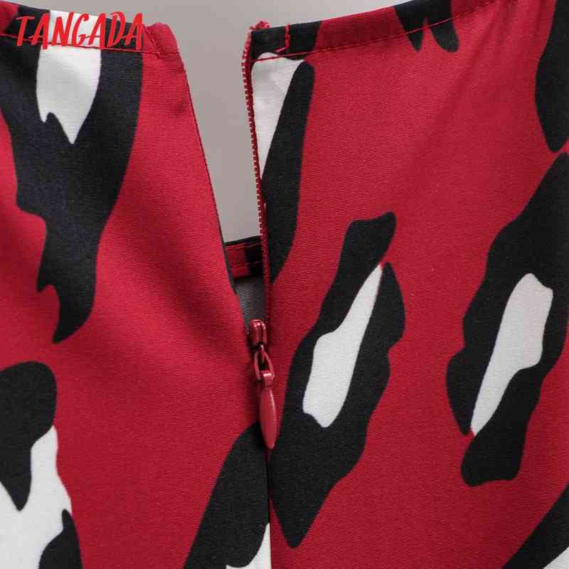 Women Red Leopard Print Chiffon Summer Short Sleeve with Slash Female Casual Jumpsuit 1F96 210416