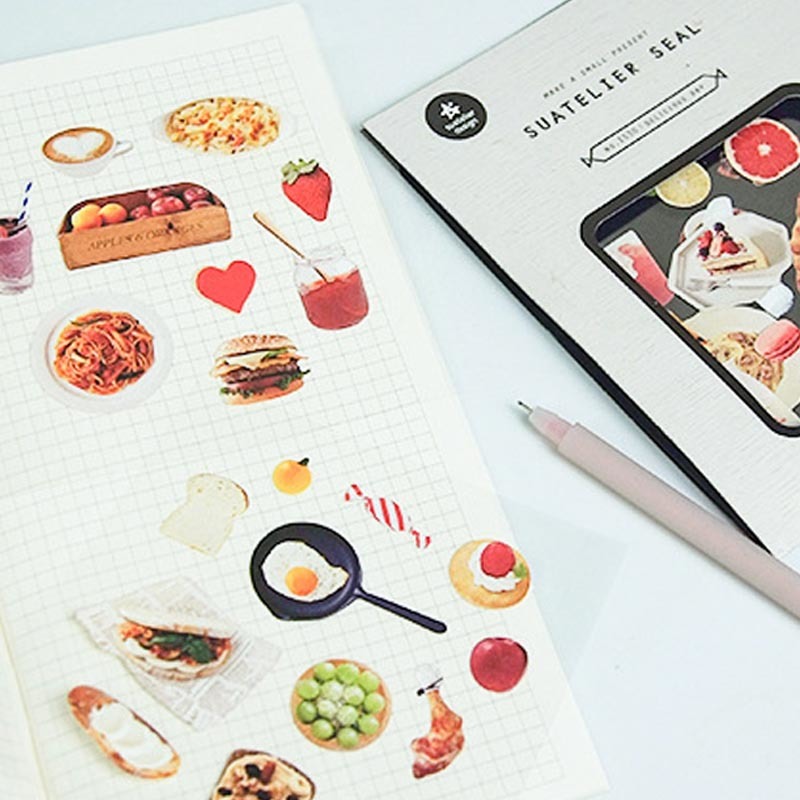 1Pack Diary Decoration Cute School Supplies Transparent Cartoon Pattern Nice Gift for DIY Scrapbook Art Paper Sticker Bag