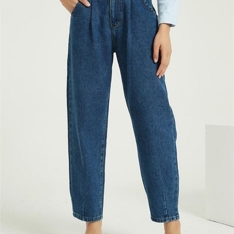 Wixra Women Harem Jeans Ladies Casual Bottoms Female Denim Pants Autumn Winter High Waist Trousers 211124Z