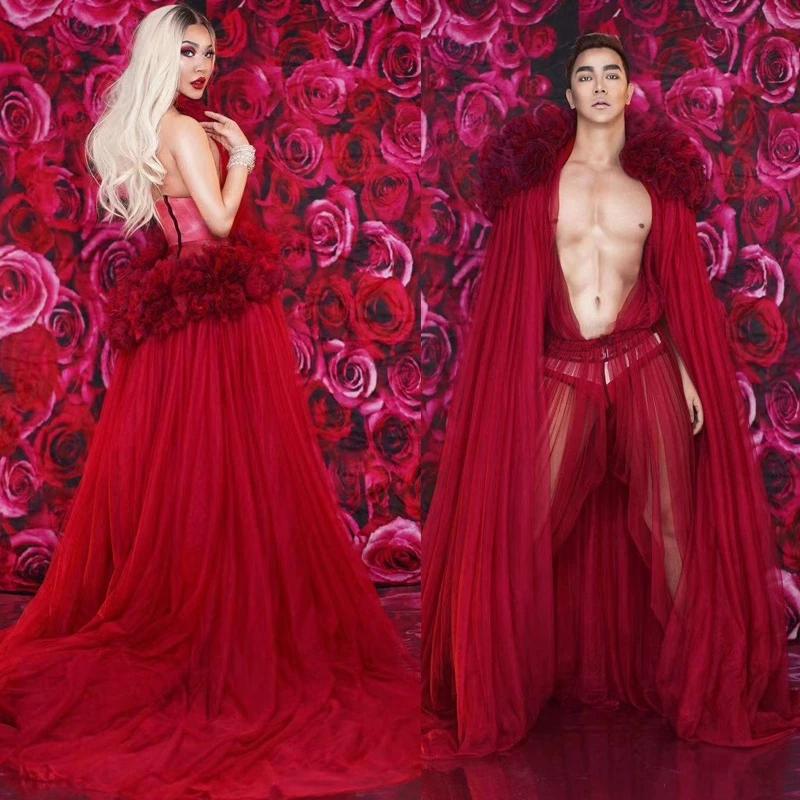 Party Decoration Nightclub Singer/Dancer Sexy Perspective Costume Men/Women Red Flower Performance Stage Dress Featival Rave Outfit Euphoria
Party Decoration Nightclub Singer/Dancer Sexy Perspective Costume Men/Women Red Flower Performance Stage Dress Featival Rave Outfit Euphoria