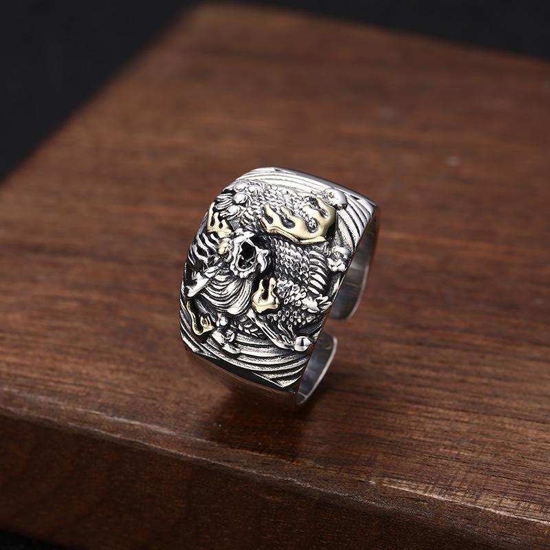 Cluster Rings Real Pure 925 Sterling SilverMen RingsGothicRetro Punk Rock Dragon Ring Opening Adjustable Fine Jewellery BoyfriendGift Party, Golden;silver
Cluster Rings Real Pure 925 Sterling SilverMen RingsGothicRetro Punk Rock Dragon Ring Opening Adjustable Fine Jewellery BoyfriendGift Party, Golden;silver