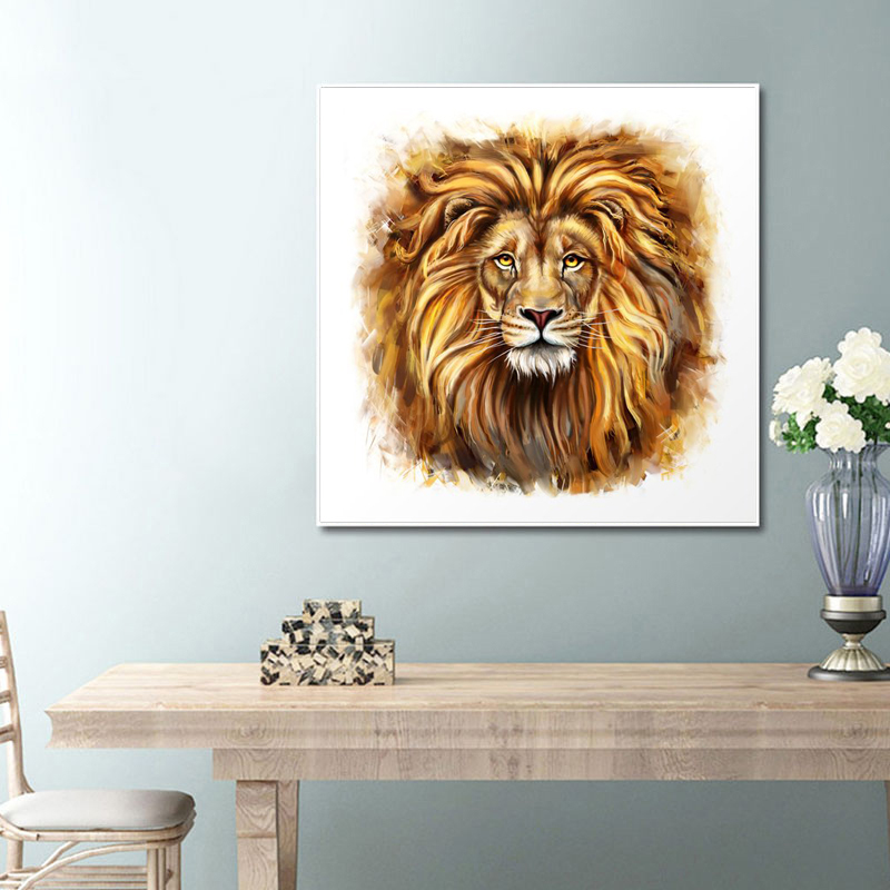 Modern Animal Poster Wall Art Canvas Painting Abstract Lion Picture HD Print For Living Room Home Decoration Cuadros No Frame