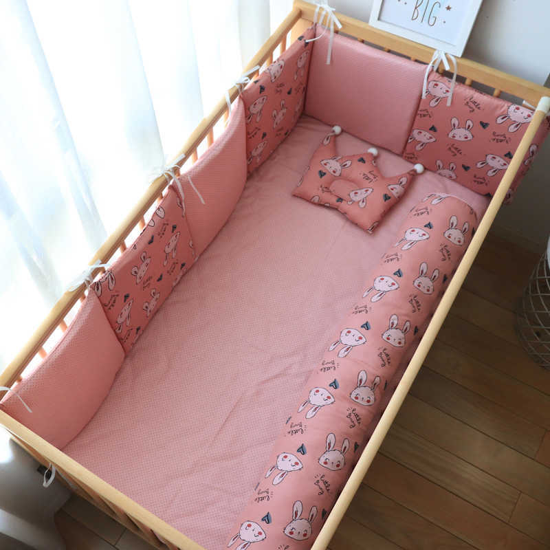 Baby Crib Bumper For borns Cute Kids Bed Cushion Thick Soft Children Cot Bumper Baby Room Decor Bedding Accessories 211025