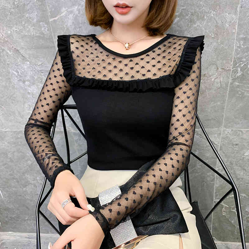 Women's T-Shirt Spring Korean Clothes T-shirt Fashion Sexy Patchwork Transparent Women Mesh Tops Ropa Mujer Bottoming Shirt Tees T, Black tshirt
Women's T-Shirt Spring Korean Clothes T-shirt Fashion Sexy Patchwork Transparent Women Mesh Tops Ropa Mujer Bottoming Shirt Tees T, Black tshirt