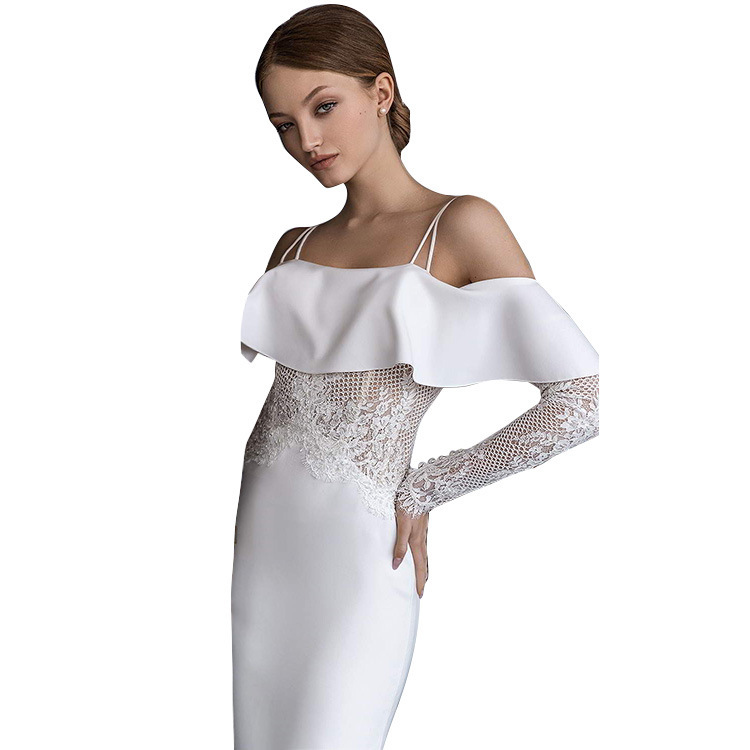 Women Dress Slash Neck Off Shoulder Backless Dresses Woman Party Night Sexy Lace Spliced Hollow Out Wrap Maxi 210513