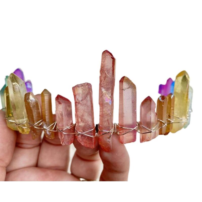 Hair Clips & Barrettes Exquisite Aura Natural Stone Accessories Rainbow Colorful Irregular Raw Quartz Crystal Crown Angel Bridal Headband C1, Golden;silver
Hair Clips & Barrettes Exquisite Aura Natural Stone Accessories Rainbow Colorful Irregular Raw Quartz Crystal Crown Angel Bridal Headband C1, Golden;silver