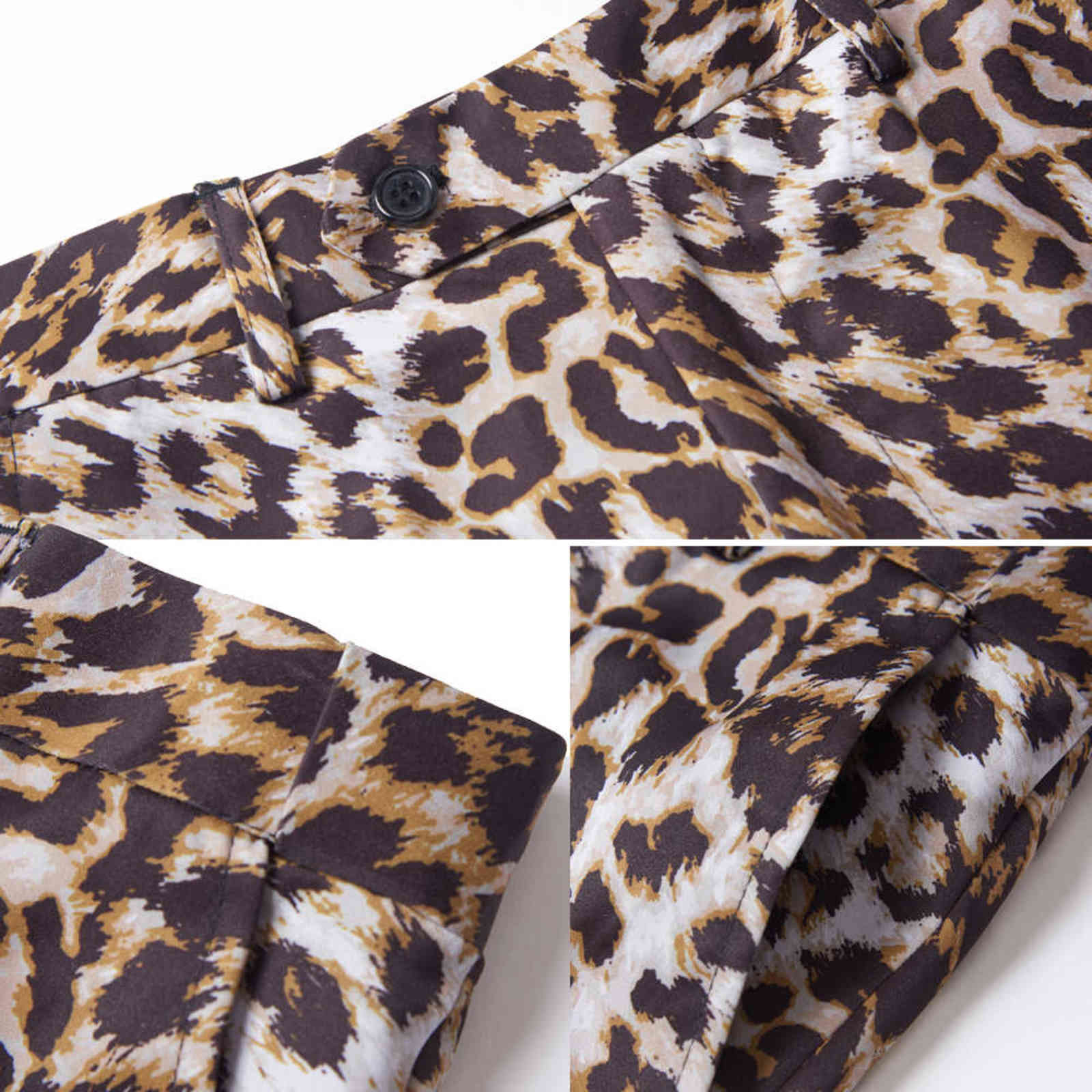 Spring High Quality Leopard Print Wedding Suits Men's Casual Men's Dress Suits Business Suits Blazers Two piece set coat+Pants 211120