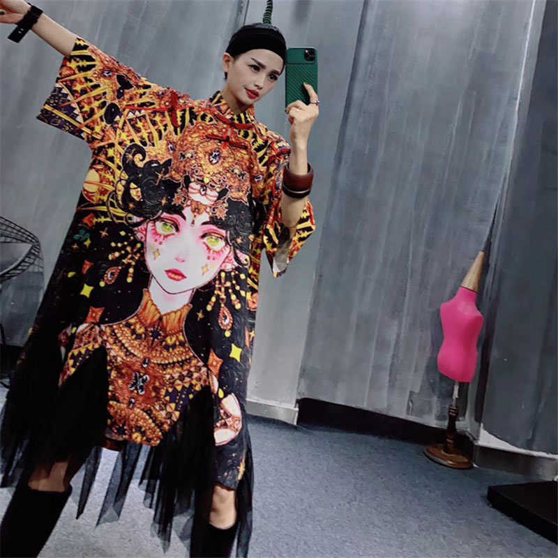 XITAO Irregular Tassel Dress Fashion Print Pattern Letter Plus Size Small Fresh Spring Summer Pullover Dress XJ4434 210224