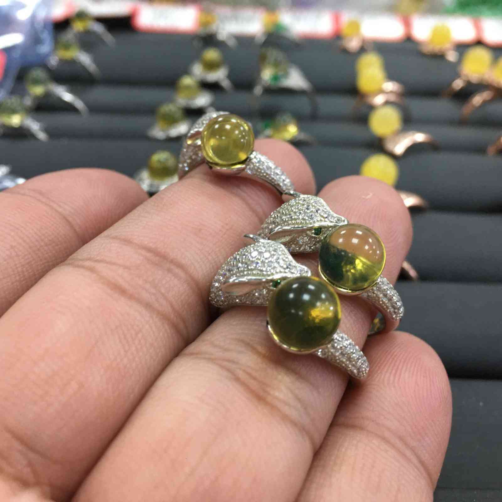 Mexico Lanpo Ring 925 Sterling Silver Leopard Head Women's 3a Water Purification Graduation Amber Children Live Women