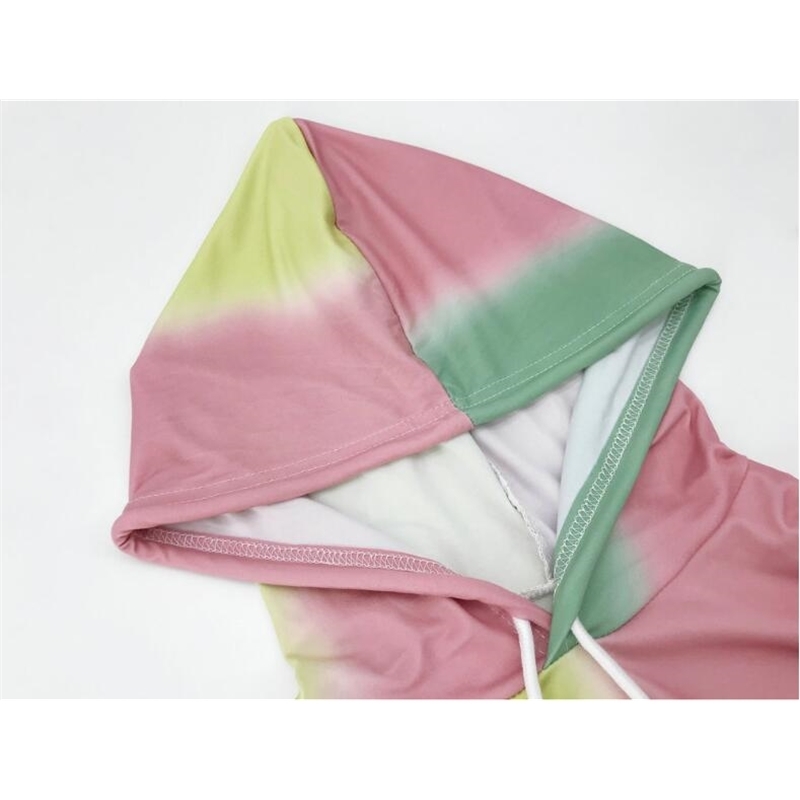 Autumn Winter Tie Dye 2 Piece Sets Women Sports Hoodie Suit Fashion Casual Hooded Sweatshirts High Waist Slim Shorts Female 210522