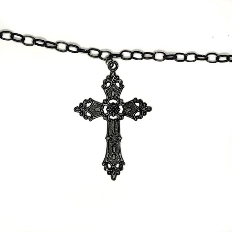 Pendant Necklaces Gothic Black Cross Choker Chain Necklace Large Statement Trad Goth Witchy Edgy Grunge Egirl Jewelry Fashion Women Gift Hal
Pendant Necklaces Gothic Black Cross Choker Chain Necklace Large Statement Trad Goth Witchy Edgy Grunge Egirl Jewelry Fashion Women Gift Hal