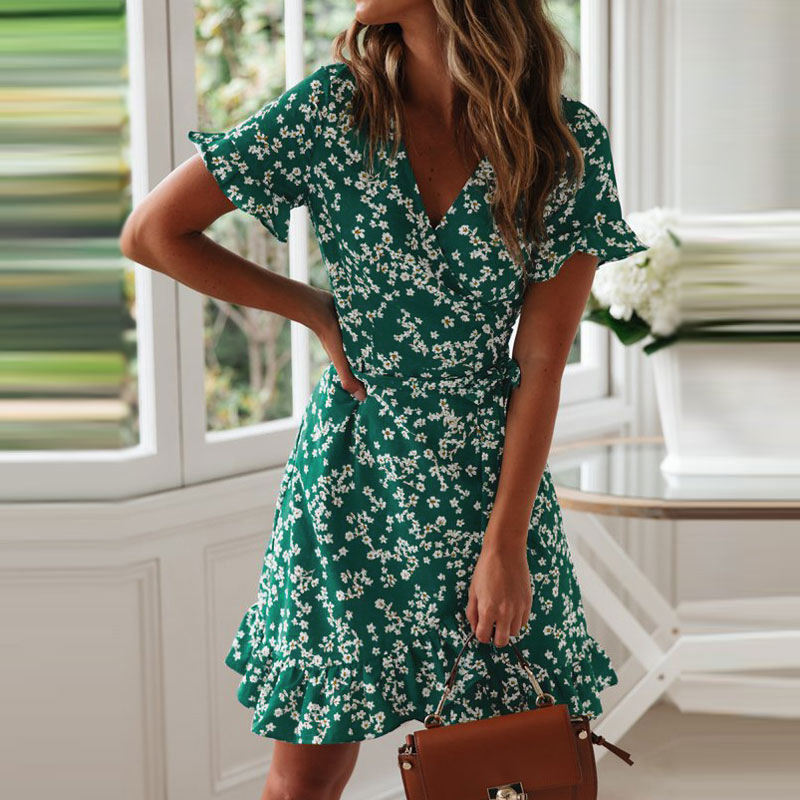 Fitshinling Ruffles Boho Beach Short Dresses For Women Holiday Summer Slim Wrap Pareos Print Robe Vintage Slim Sexy Vestidos New
Fitshinling Ruffles Boho Beach Short Dresses For Women Holiday Summer Slim Wrap Pareos Print Robe Vintage Slim Sexy Vestidos New