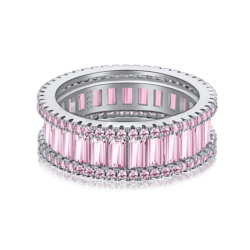 love diamond designer ring for woman wed 925 sterling silver pink heart oval zirconia prong setting eternity wedding engagement rings womens luxury je