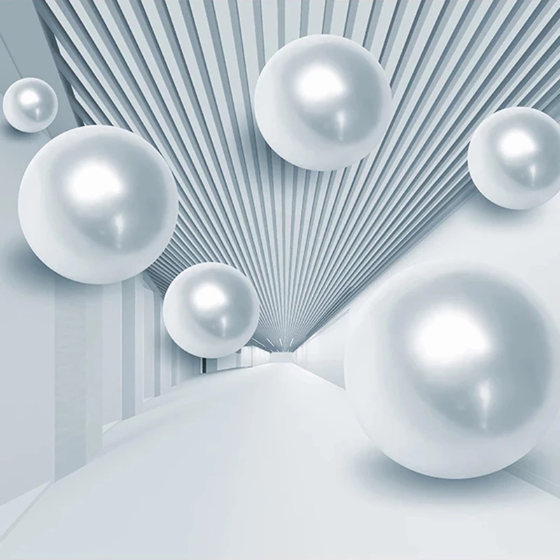 Custom Wallpaper 3D Stereoscopic Space Circle Ball Creative Modern Living Room Sofa TV Background Art Blue Mural