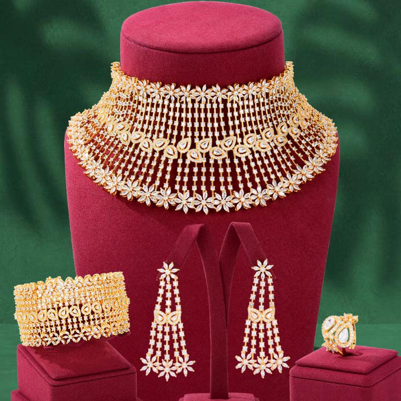 Earrings & Necklace GODKI Super Big Luxury 4PCS African Chokers Jewelry Sets For Women Wedding Dubai Bridal Set 2022, As pic
Earrings & Necklace GODKI Super Big Luxury 4PCS African Chokers Jewelry Sets For Women Wedding Dubai Bridal Set 2022, As pic