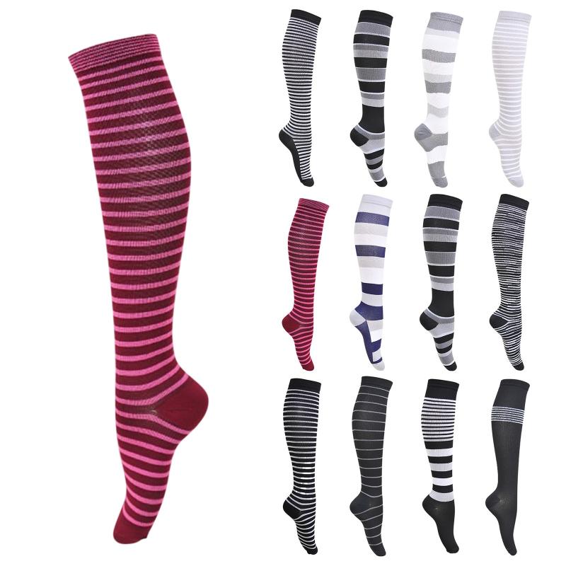 Men's Socks Stripe Printing Compression Men Women Knee High Edema Diabetes Varicose Veins Marathon Running Sports, Black
Men's Socks Stripe Printing Compression Men Women Knee High Edema Diabetes Varicose Veins Marathon Running Sports, Black