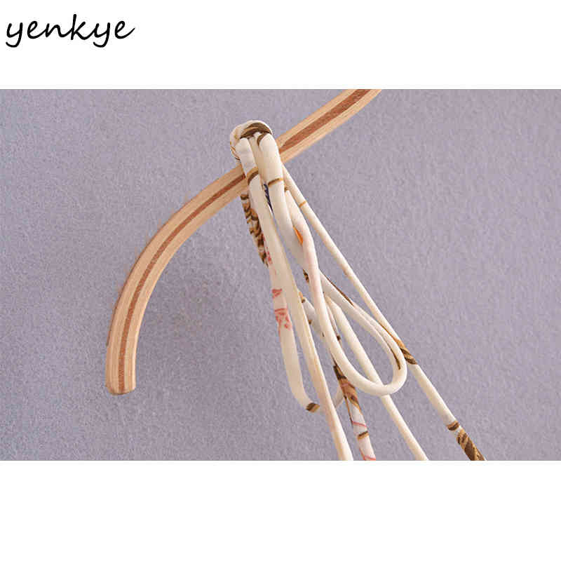 YENKYE Summer Women Vintage Floral Print Sexy Slits Sling Dress Female Holiday Beach Dress Chiffon Vestido 210515