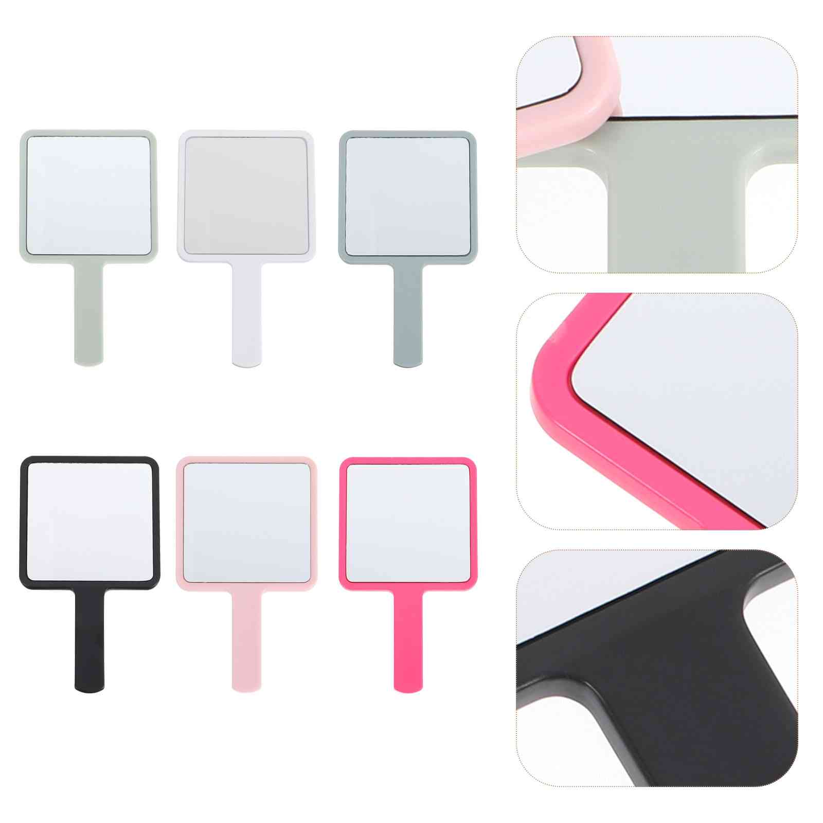 6Pcs Compact Handheld Girls Makeup Mirror with Handle
