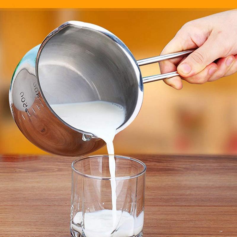 Milk Heating Pot Stainless Steel Sauce Pan Cheese Baking With Handle Butter Melting For Home Kitchen Pans