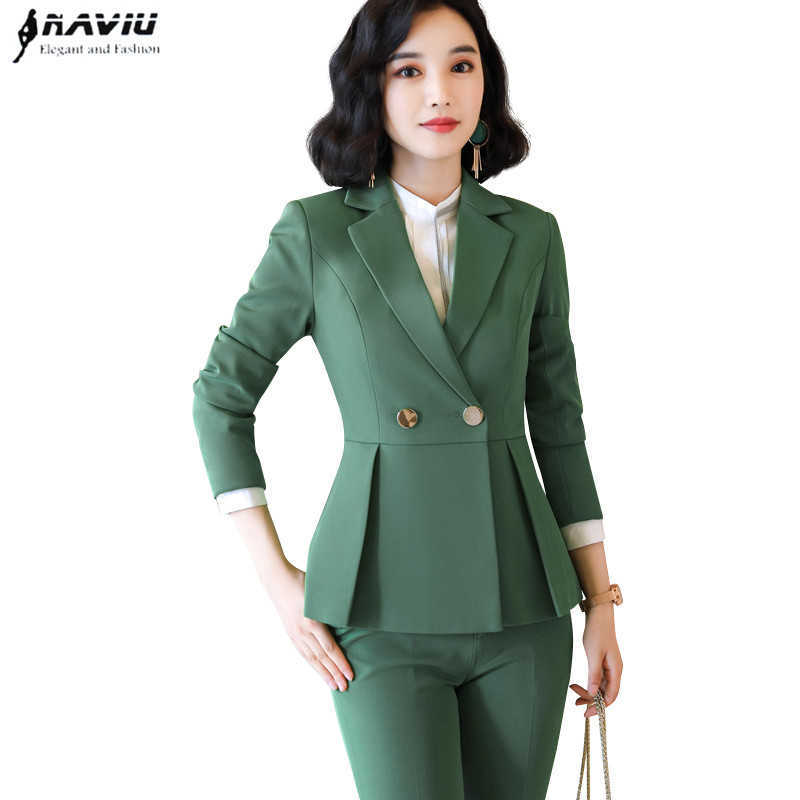 Naviu Arrival High Quality Women Two Pieces Set Pants Suit Office Lady Formal Work Wear Winter Clothing 210604, Dark green
Naviu Arrival High Quality Women Two Pieces Set Pants Suit Office Lady Formal Work Wear Winter Clothing 210604, Dark green