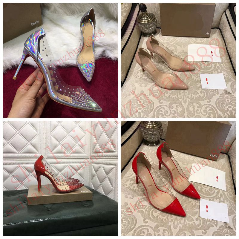 Black White Red Nude Plexiglass PVC Patchwork Lucite Clear Shoes Office Party Stiletto Pumps Slip On Sexy Pointed Toe Transparent High Heels
Black White Red Nude Plexiglass PVC Patchwork Lucite Clear Shoes Office Party Stiletto Pumps Slip On Sexy Pointed Toe Transparent High Heels