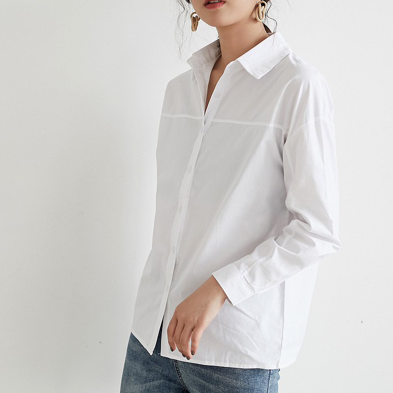 Fashion Women Blouses Long Sleeve Shirts White Turn Down Collar Office s Tops And 2519 50 210508