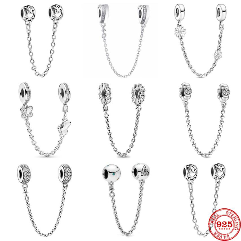 Silver Sparkling Clear Sparkle Flower Safety Chain Charm Bead Fit Original Pandroa Bracelet Pendant DIY Jewelry For Women, Black
Silver Sparkling Clear Sparkle Flower Safety Chain Charm Bead Fit Original Pandroa Bracelet Pendant DIY Jewelry For Women, Black