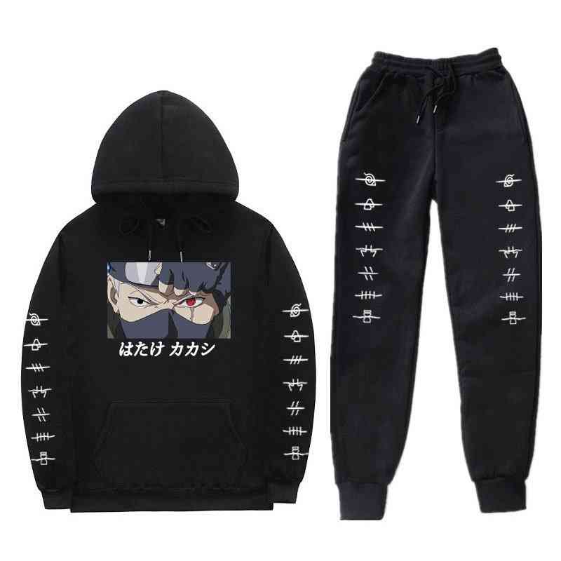 Naruto Kakashi blood ring eye printed sweater set men's and women's casual Hoodie Sweatshirt pants, Dark grey b 
Naruto Kakashi blood ring eye printed sweater set men's and women's casual Hoodie Sweatshirt pants, Dark grey b