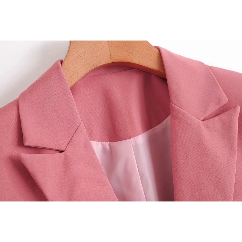 vintage women long jackets autumn office ladies suits fashion female red single button casual girls 210430