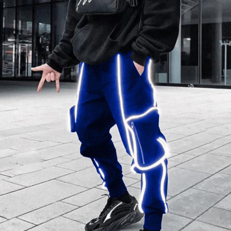 Men's Pants Men Pant Hip Hop Jogger Male Clothing Cargo Trouser Sport Casual Sweatpant Track Spring Autumn Fashion Reflective LX159