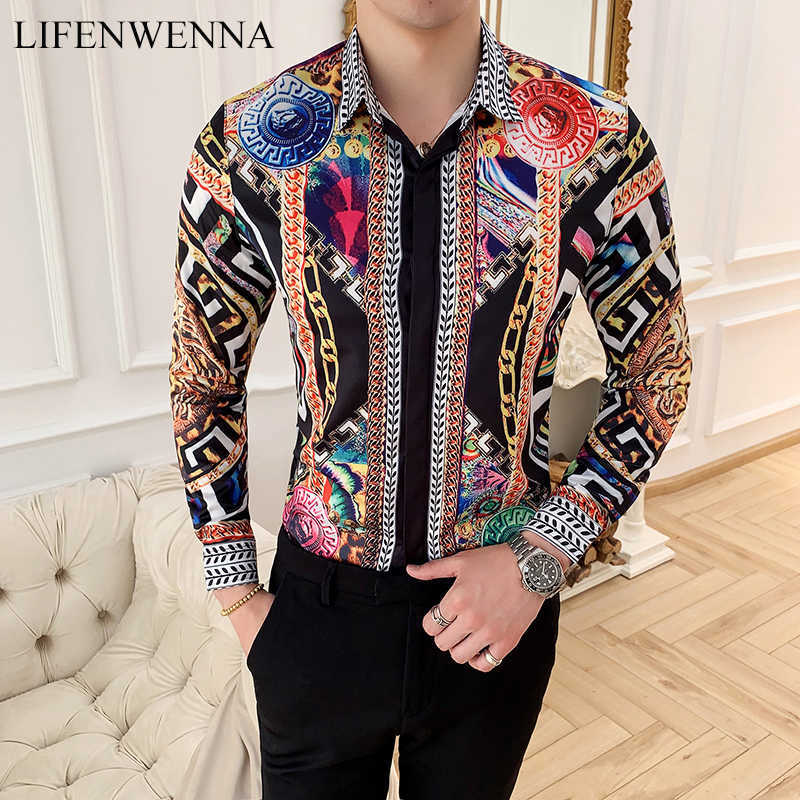 LIFENWENNA Autumn Men's Printed Long Sleeve Shirt Fashion Hawaii Slim Fit Shirts Casual Party Night Club Men M-4XL 210721, 2127 black
LIFENWENNA Autumn Men's Printed Long Sleeve Shirt Fashion Hawaii Slim Fit Shirts Casual Party Night Club Men M-4XL 210721, 2127 black