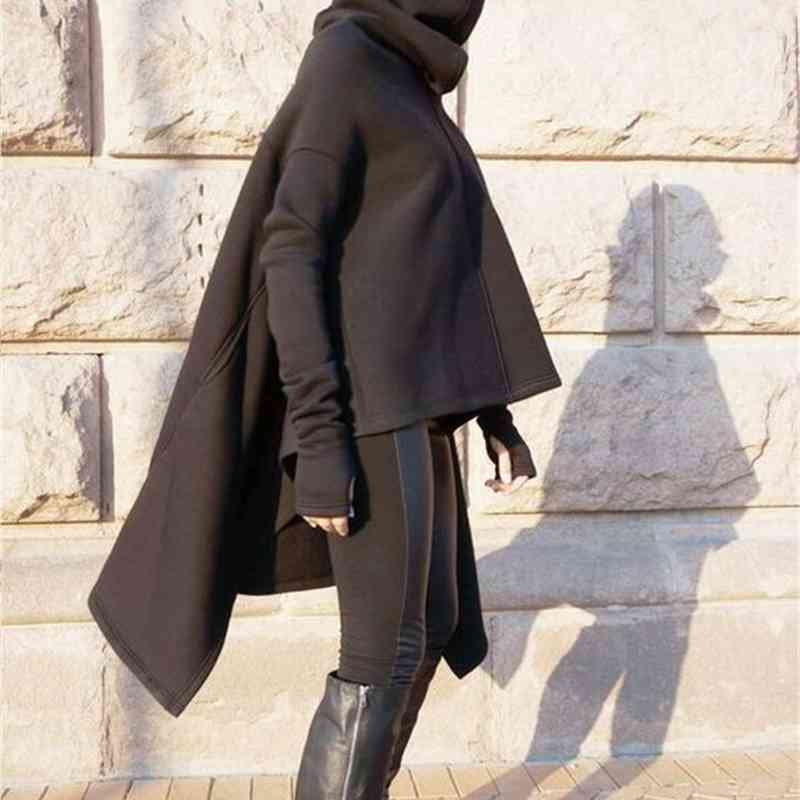 Women Hoodie Cotton s Sweatshirts Pullove Turtleneck Long Sleeve Coat Irregular s Hoodies Autumn Winter 210524